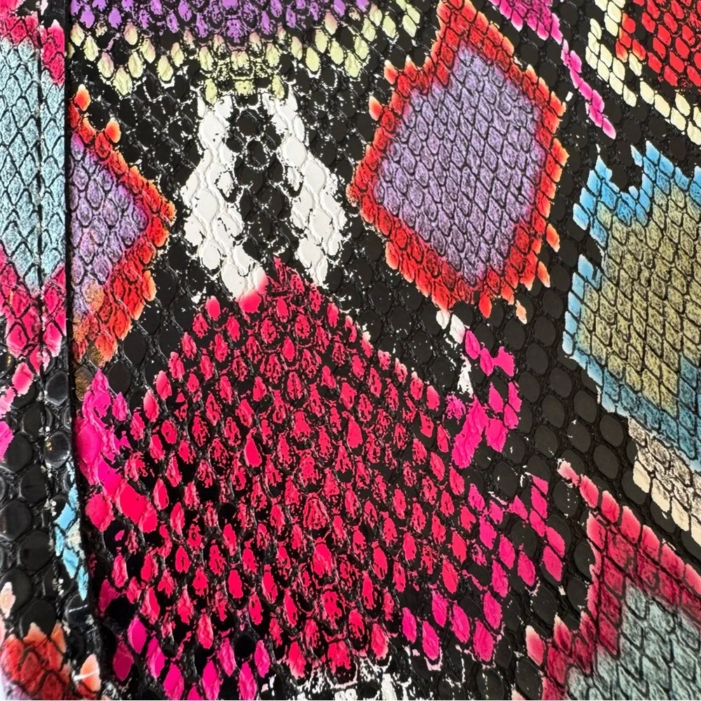 Ahdorned Mini Vegan Leather Messenger Crossbody Bag Multi Reptile Pattern - Picture 4 of 11